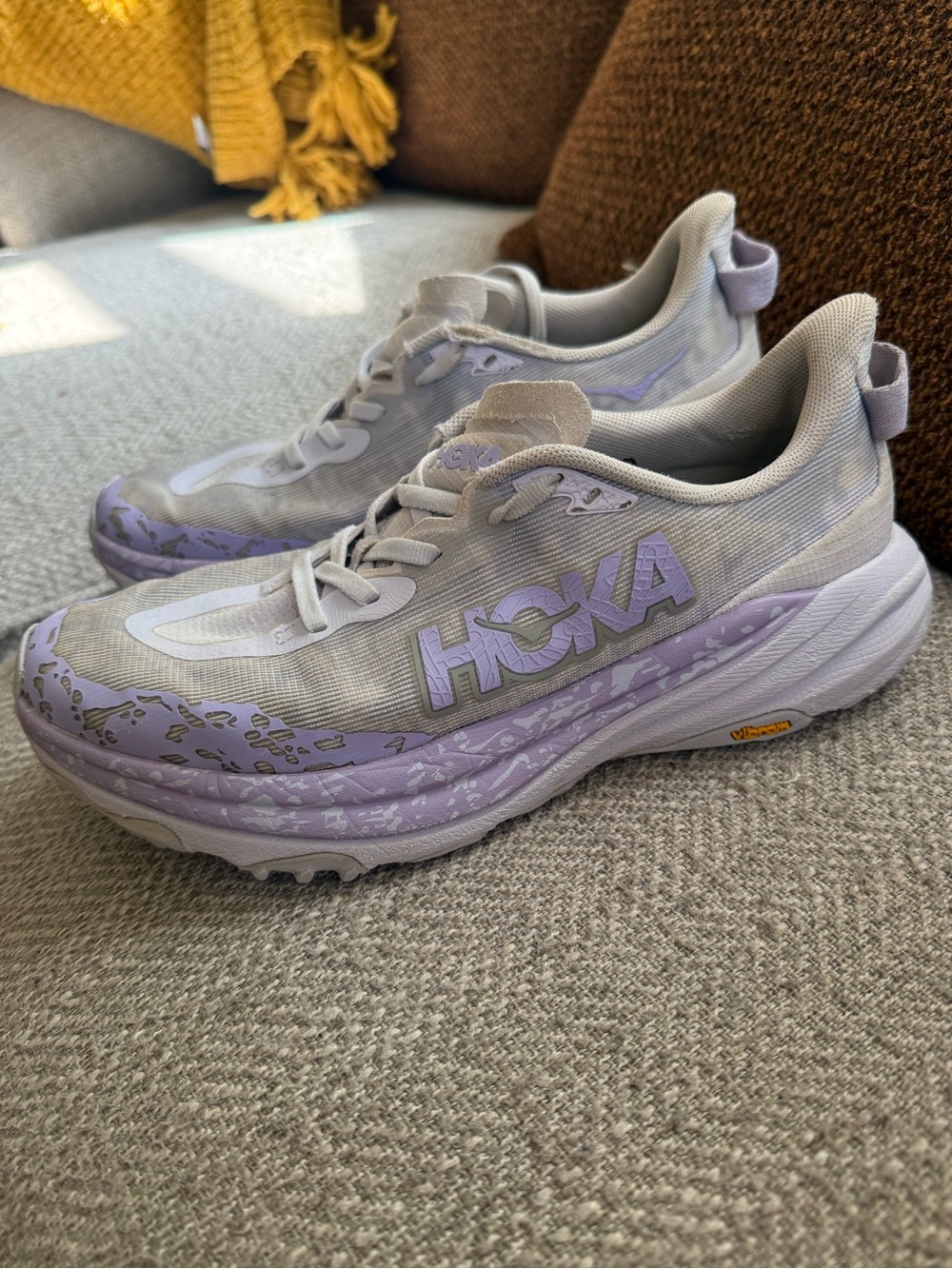 Hoka Women's Lavender and Light Gray Running Shoes